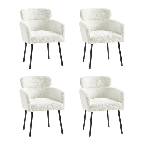 Sedia da pranzo Amos Modern Bouclé con piedini regolabili