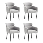 Sedia da pranzo Amos Modern Bouclé con piedini regolabili