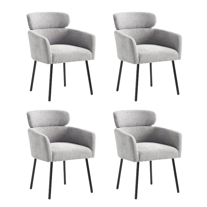 Sedia da pranzo Amos Modern Bouclé con piedini regolabili