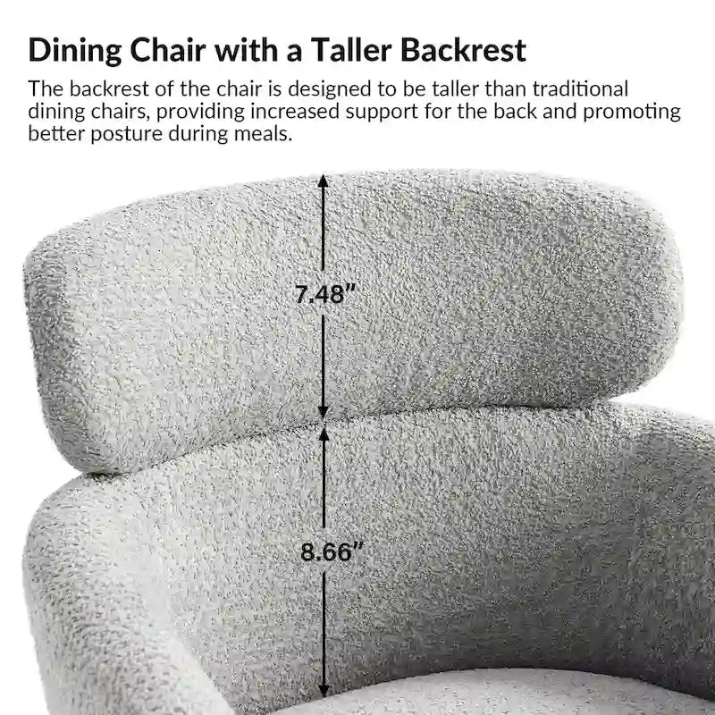 Sedia da pranzo Amos Modern Bouclé con piedini regolabili