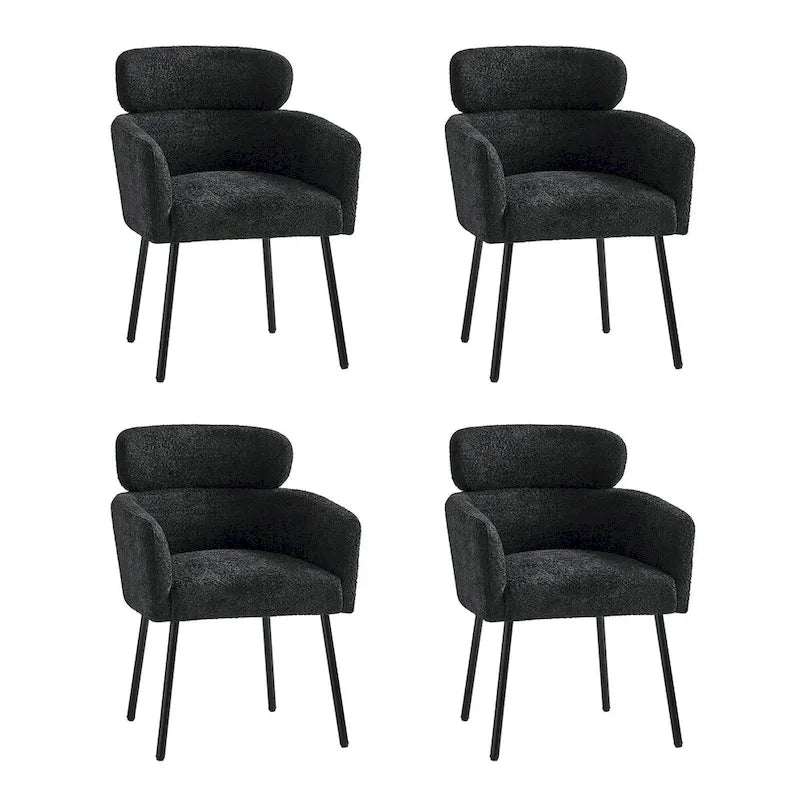 Sedia da pranzo Amos Modern Bouclé con piedini regolabili