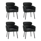 Sedia da pranzo Amos Modern Bouclé con piedini regolabili