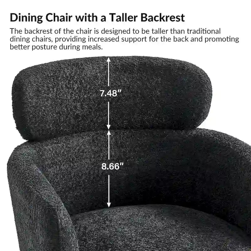 Sedia da pranzo Amos Modern Bouclé con piedini regolabili