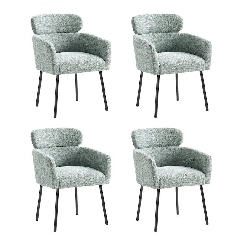 Sedia da pranzo Amos Modern Bouclé con piedini regolabili
