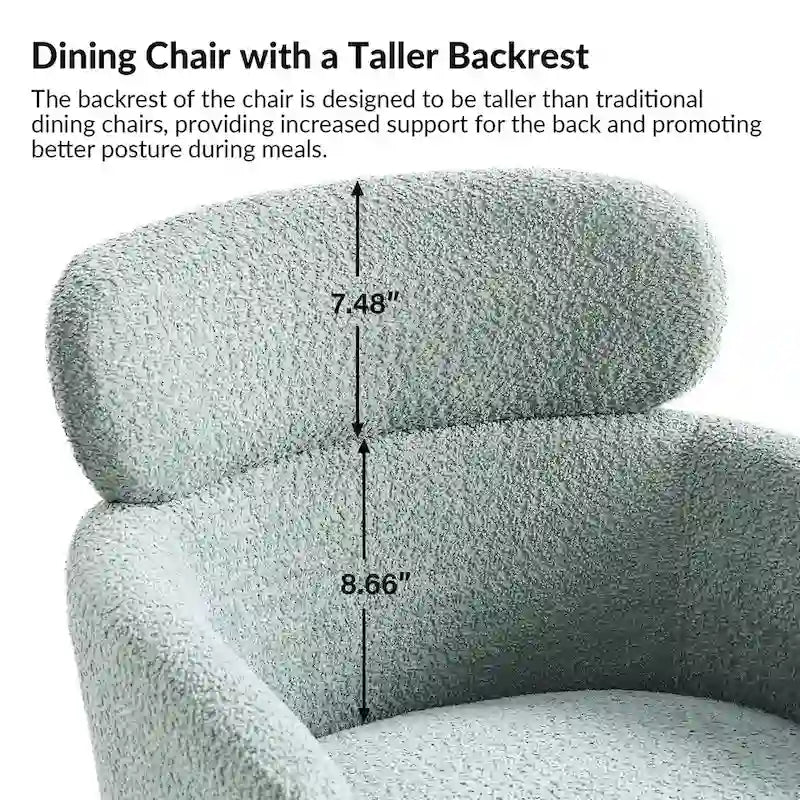 Sedia da pranzo Amos Modern Bouclé con piedini regolabili