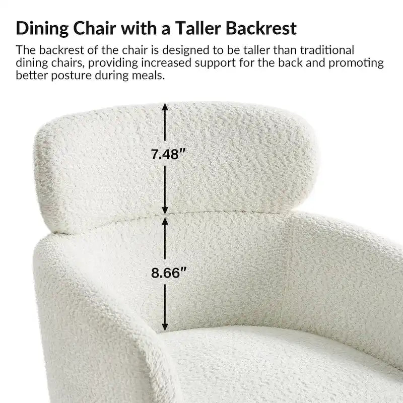 Sedia da pranzo Amos Modern Bouclé con piedini regolabili
