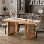 Tavolo da pranzo doppio piedistallo in legno di quercia Cinna