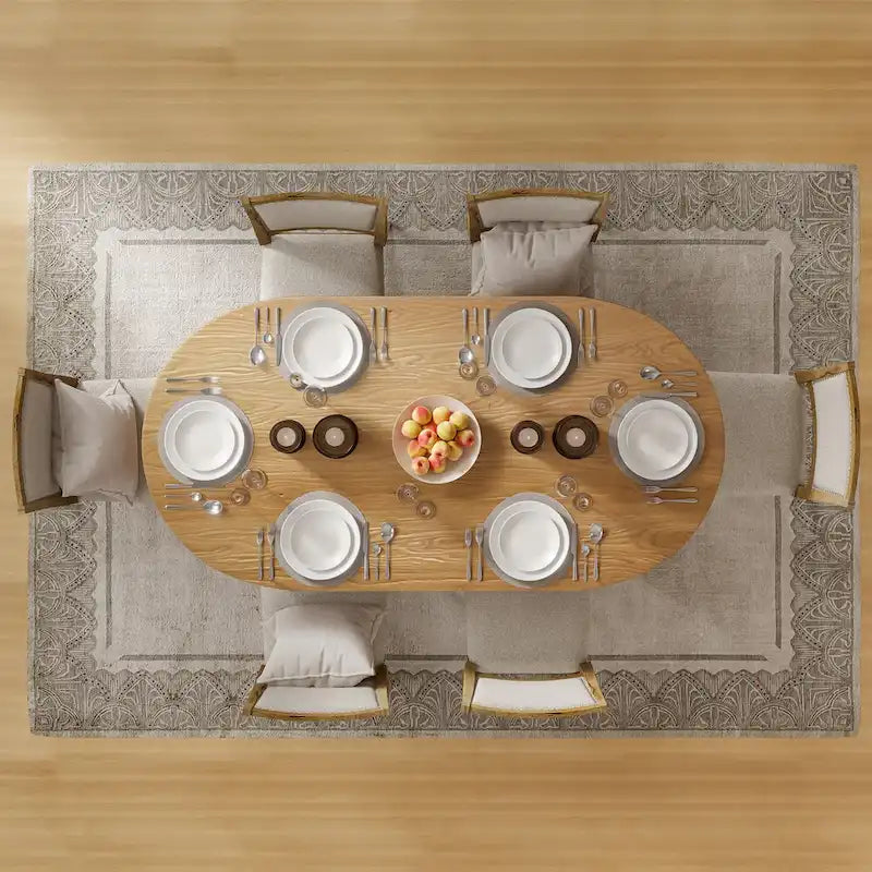 Tavolo da pranzo doppio piedistallo in legno di quercia Cinna