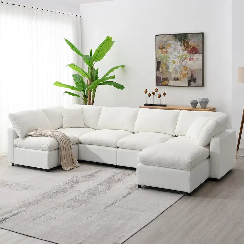 Moderno Divano Letto Modulare Cloud con Divano Sezionale a 6 Posti