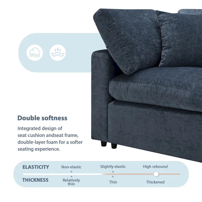 Moderno Divano Letto Modulare Cloud con Divano Sezionale a 6 Posti