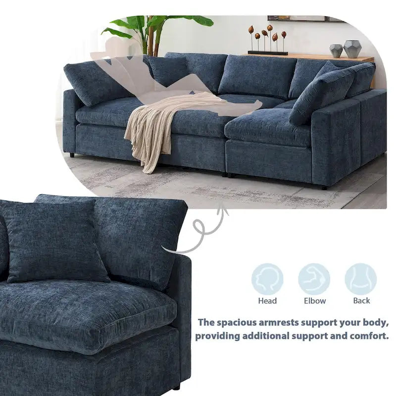 Moderno Divano Letto Modulare Cloud con Divano Sezionale a 6 Posti