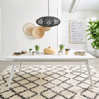 Set tavolo rettangolare 7 pezzi Capeside Cottage bianco e nero