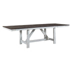 Set Tavolo Trestle da 7 Pezzi Opzionale Bianco Bicolore Stile Rustico
