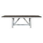 Set Tavolo Trestle da 7 Pezzi Opzionale Bianco Bicolore Stile Rustico