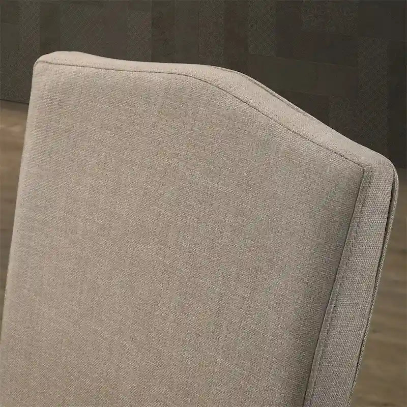Sedia da pranzo imbottita con borchie, finitura grigio antico, set da 2