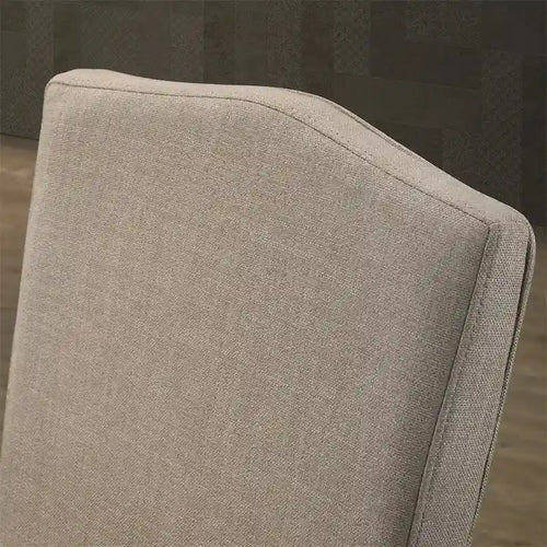 Sedia da pranzo imbottita con borchie, finitura grigio antico, set da 2
