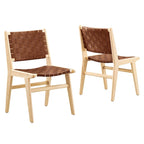 Sedia da pranzo laterale Saoirse in similpelle e legno