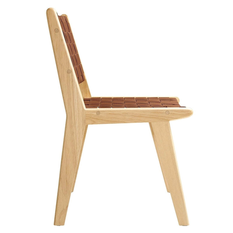 Sedia da pranzo laterale Saoirse in similpelle e legno