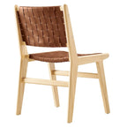 Sedia da pranzo laterale Saoirse in similpelle e legno