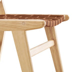 Sedia da pranzo laterale Saoirse in similpelle e legno