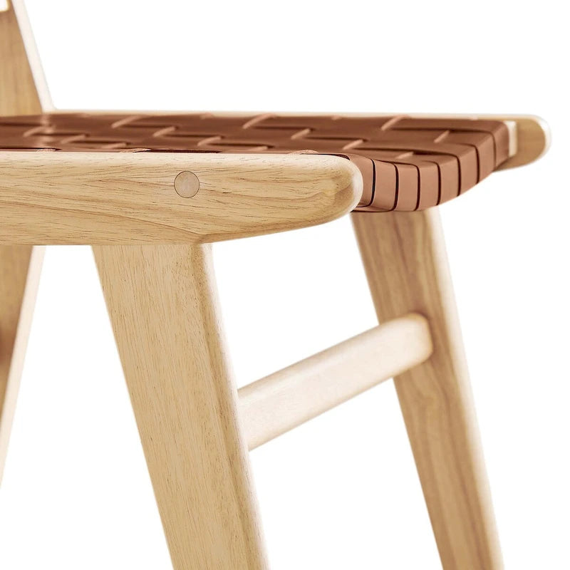 Sedia da pranzo laterale Saoirse in similpelle e legno