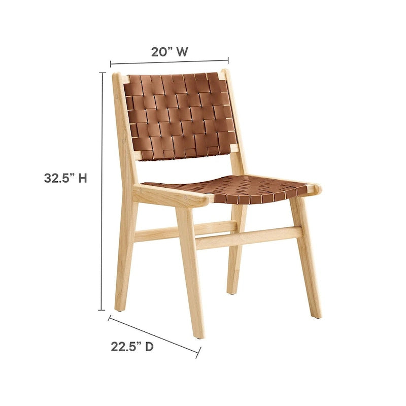 Sedia da pranzo laterale Saoirse in similpelle e legno