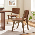 Sedia da pranzo laterale Saoirse in similpelle e legno