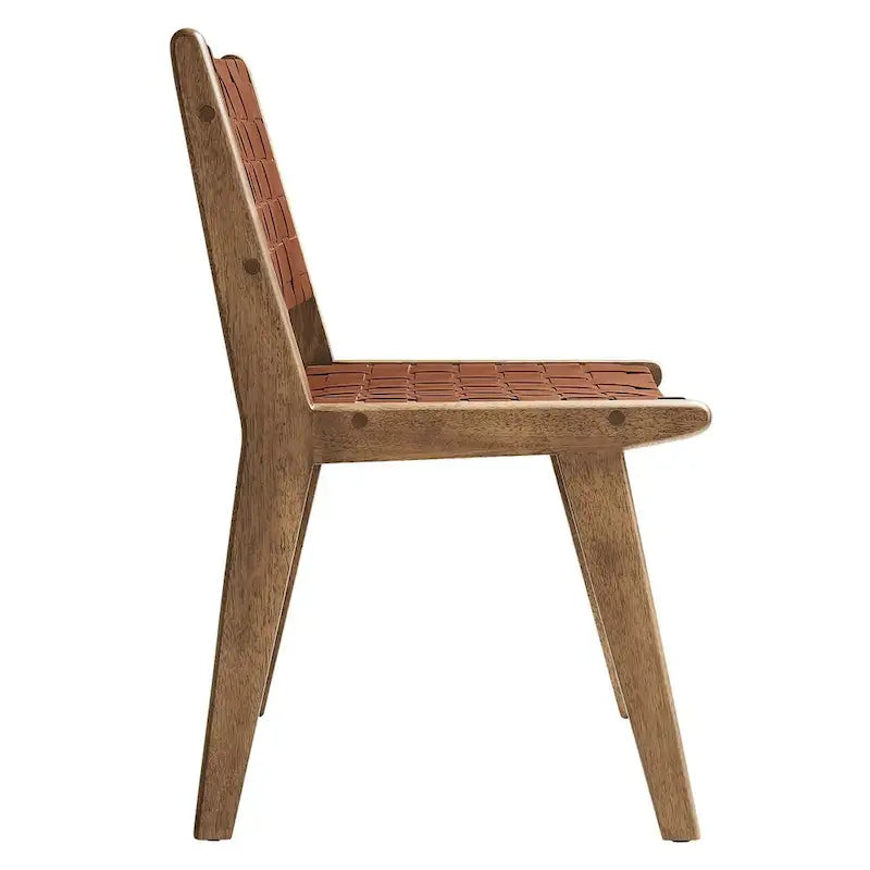 Sedia da pranzo laterale Saoirse in similpelle e legno