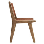 Sedia da pranzo laterale Saoirse in similpelle e legno