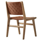Sedia da pranzo laterale Saoirse in similpelle e legno