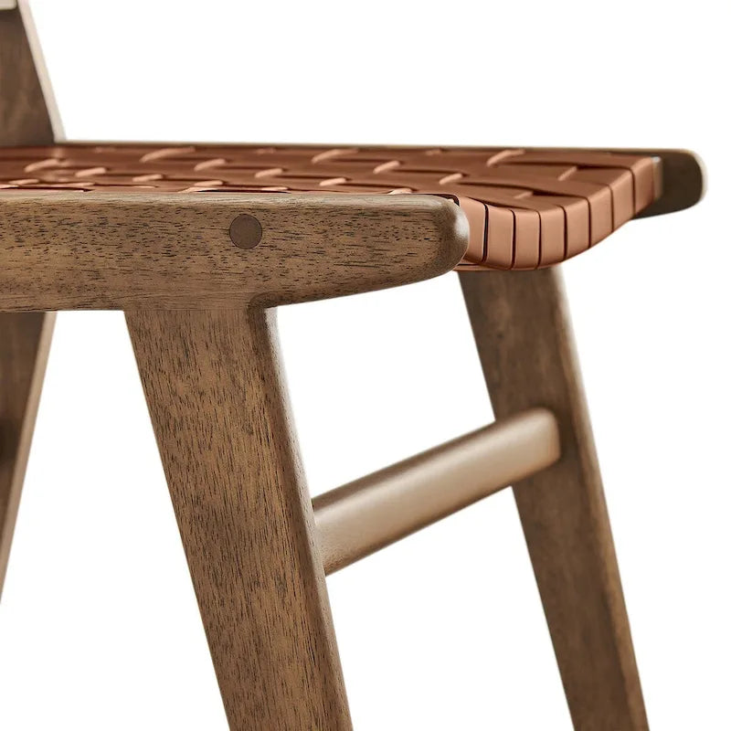 Sedia da pranzo laterale Saoirse in similpelle e legno