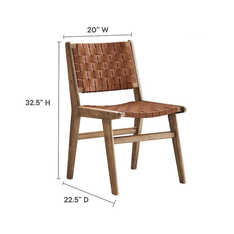 Sedia da pranzo laterale Saoirse in similpelle e legno