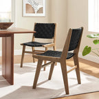Sedia da pranzo laterale Saoirse in similpelle e legno