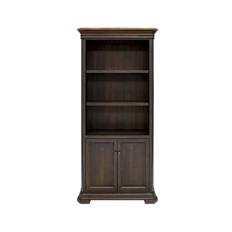 Libreria Direzionale con Ante, Completamente Assemblata, Marrone - 36L x 78A x 14P