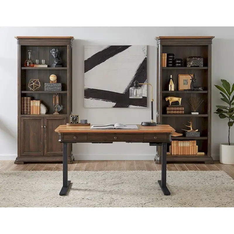 Libreria Direzionale con Ante, Completamente Assemblata, Marrone - 36L x 78A x 14P