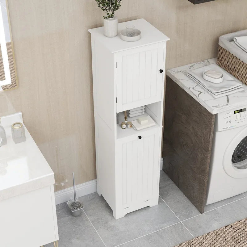 Mobiletto lavanderia con vano inclinabile a 1 scomparto e 1 anta, colore bianco