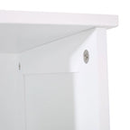 Mobiletto alto 160 cm per bagno, mobile contenitore da appoggio con 1 anta e ripiani regolabili, colore bianco