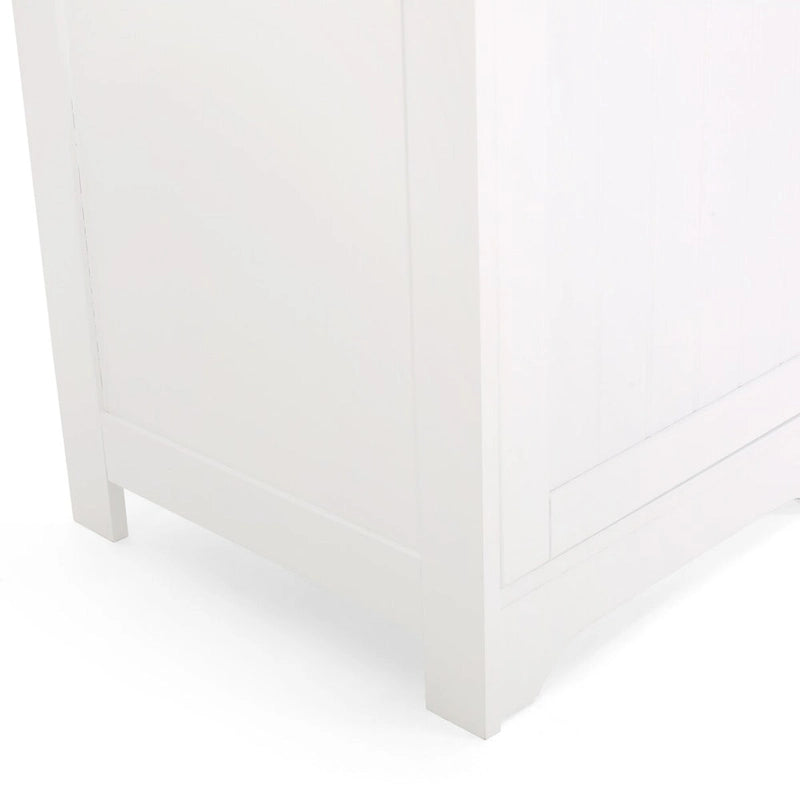 Mobiletto alto 160 cm per bagno, mobile contenitore da appoggio con 1 anta e ripiani regolabili, colore bianco