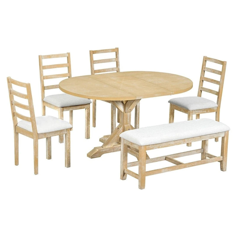 Tavolo da pranzo rustico con tavolo ovale allungabile