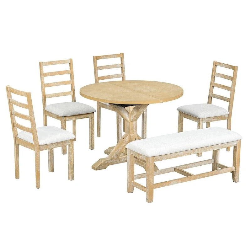 Tavolo da pranzo rustico con tavolo ovale allungabile
