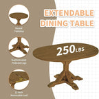 Tavolo da pranzo rustico con tavolo ovale allungabile