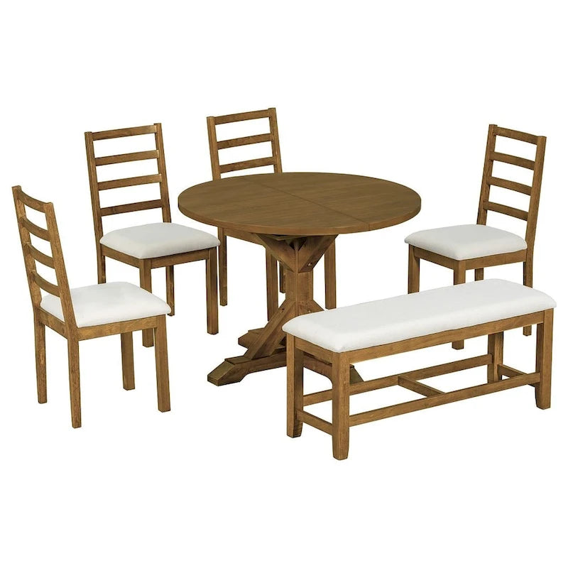 Tavolo da pranzo rustico con tavolo ovale allungabile