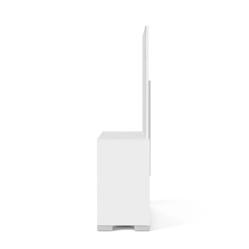 Cassettiera e specchio Erina Modern Glossy a 6 cassetti
