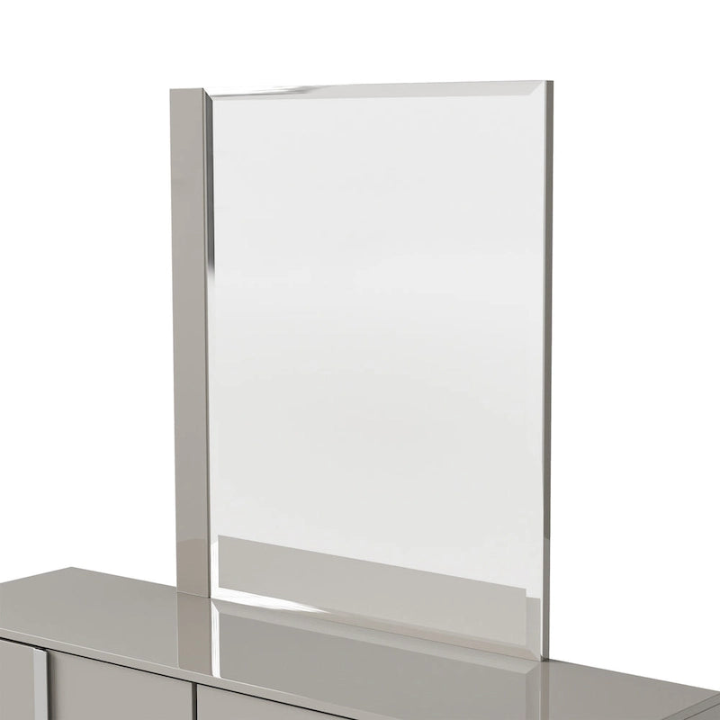 Cassettiera e specchio Erina Modern Glossy a 6 cassetti