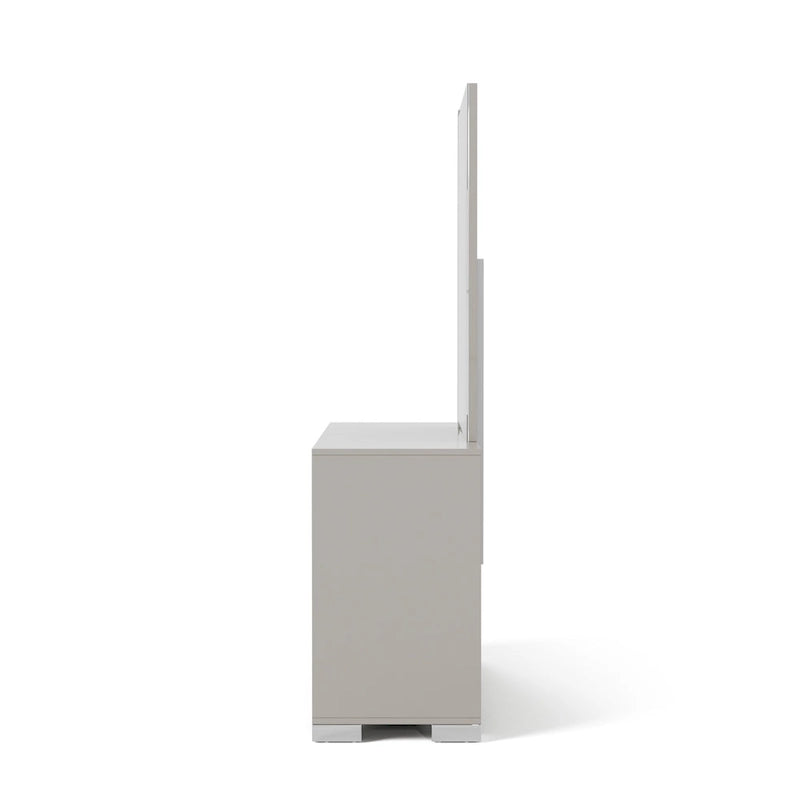 Cassettiera e specchio Erina Modern Glossy a 6 cassetti