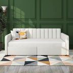 Letto da giorno doppio "Modern Velvet Twin Daybed" Epiphyllum con 2 cassetti e schienale trapuntato a coste di Christopher Knight Home